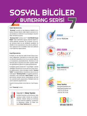 7. SINIF SOSYAL BİLİMLER -SB- BUMERANG SERİSİ
