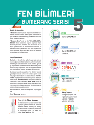 5. SINIF FEN BİLİMLERİ -SB- BUMERANG SERİSİ