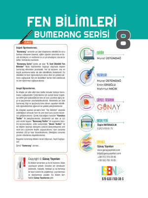 8. SINIF FEN BİLİMLERİ - BUMERANG SERİSİ
