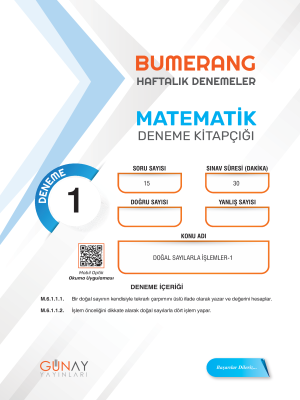 6. SINIF MATEMATİK BUMERANG 32 HAFTALIK DENEME