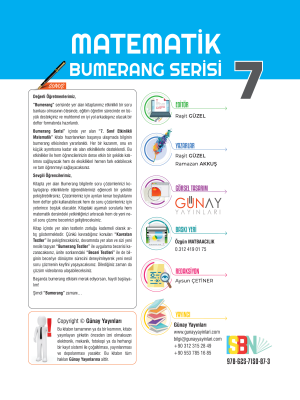7. SINIF MATEMATİK -SB- BUMERANG SERİSİ