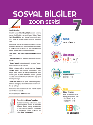 7. SINIF SOSYAL BİLGİLER - SB - ZOOM SERİSİ