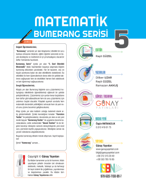 5. SINIF MATEMATİK -SB- BUMERANG SERİSİ