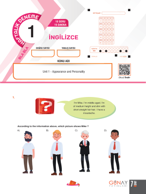 7. SINIF İNGİLİZCE DENEMELERİ - 32 HAFTALIK DENEME